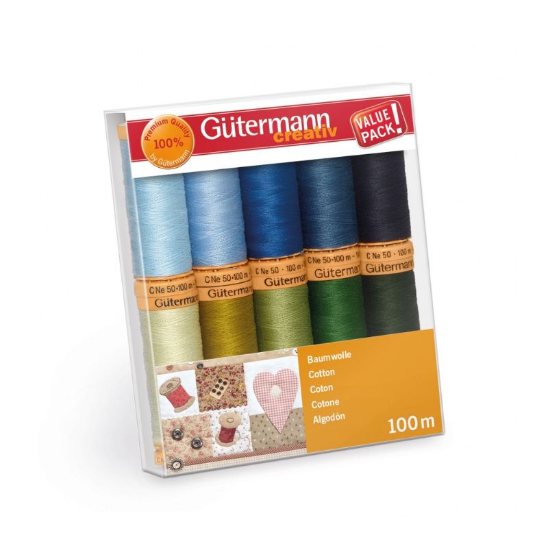 Gütermann trådsæt cotton – 10 spoler á 100 meter