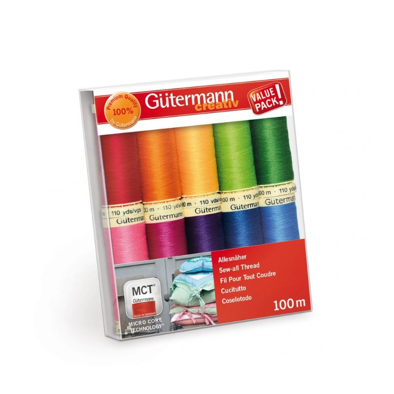 Gütermann universal sytrådsæt – 10 ruller á 100 m