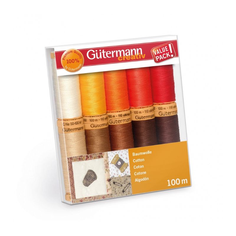 Gütermann trådsæt cotton – 10 spoler á 100 meter