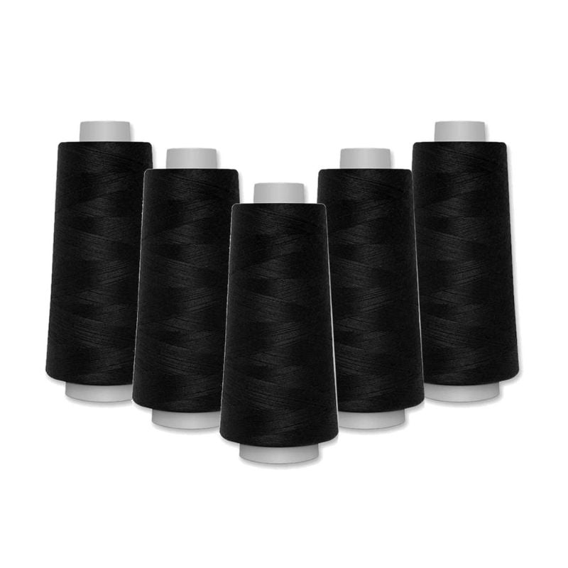 Toldi-lock overlocktråd sort – 5 ruller á 2.500 meter