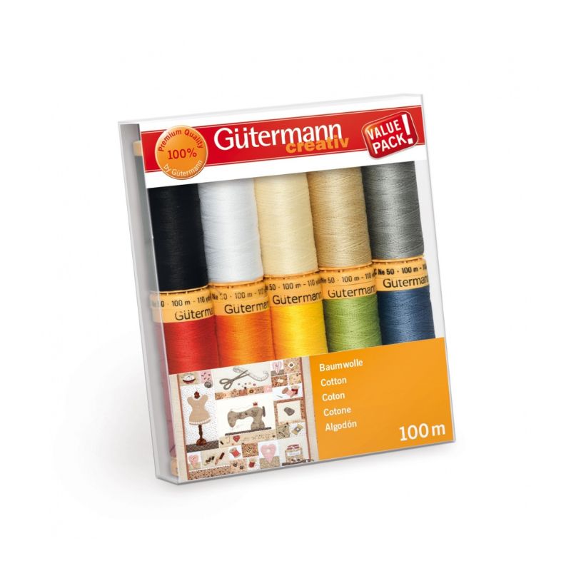 Gütermann trådsæt cotton – 10 spoler á 100 meter