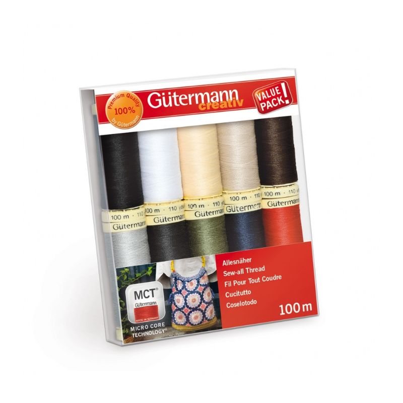 Gütermann universal sytrådsæt – 10 ruller á 100 m