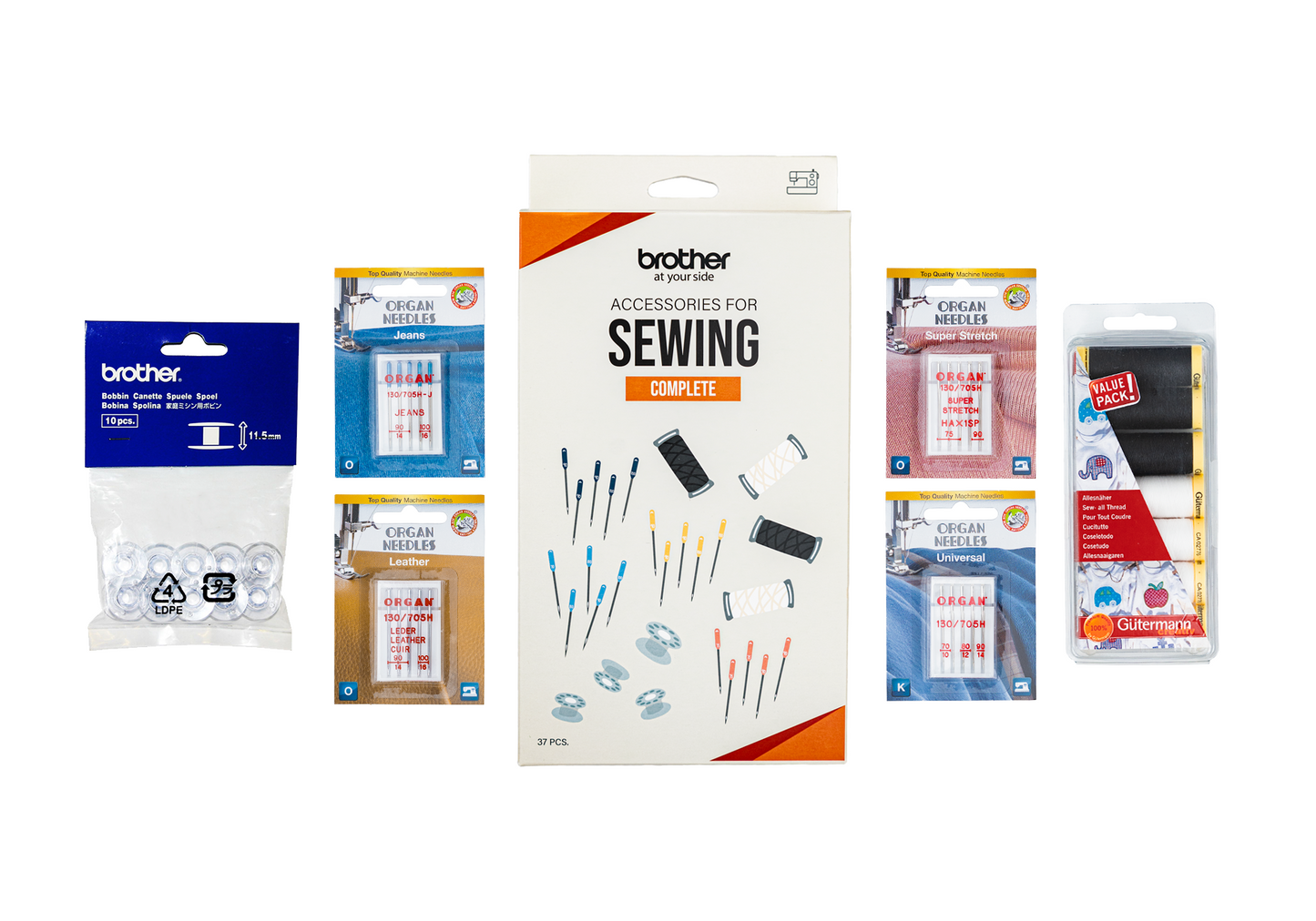 Komplet tilbehørspakke til symaskine