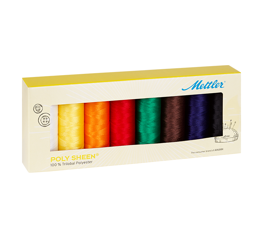 Broderitrådsæt i basisfarver á 8 rl.