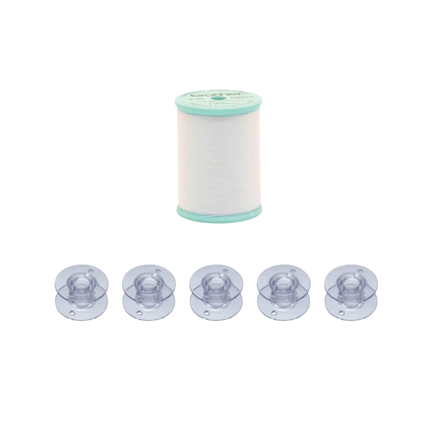 1 x 1000 m. Brother undertråd samt 5 x spoler